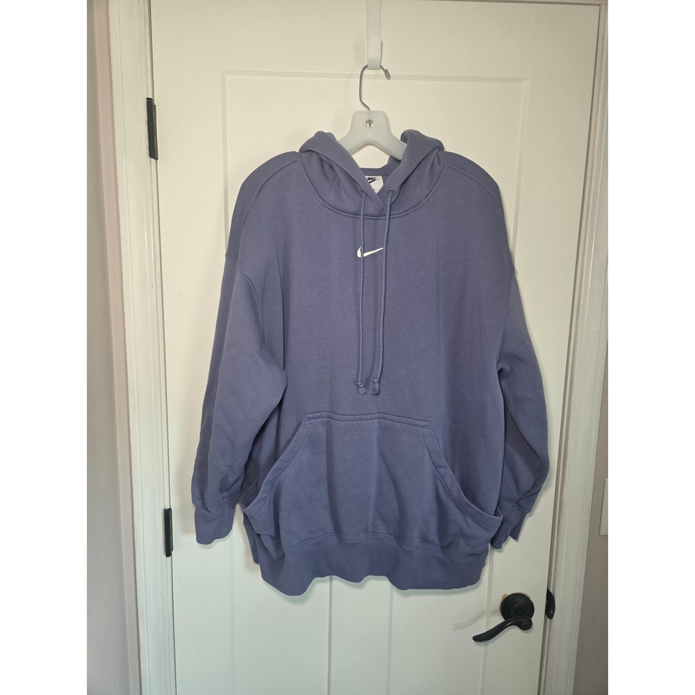 Nike Sportswear Phoenix Fleece Oversized Hoodie Dusty Blue Purple XL DQ5860-555